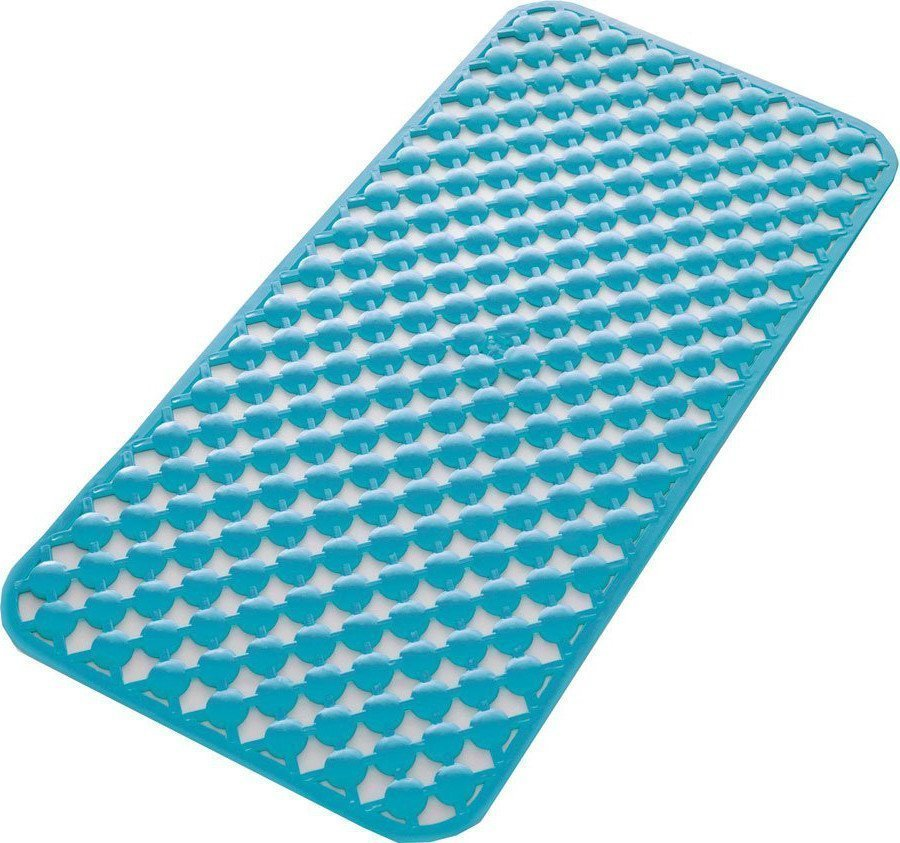 Geo Rubber badmat antislip 36x71 cm blauw