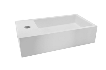 Wiesbaden Lotte fontein links 40 x 22 x 10 cm solid surface mat wit