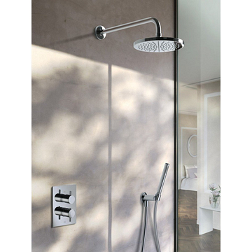 Hotbath Laddy IBS2A inbouw douche set met 2-weg omstel chroom staafdouche plafondbuis 30 cm douchekop 20 cm (incl. glijstang)