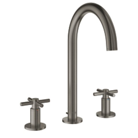 Grohe Atrio 3-gats wastafelmengkraan met waste hard graphite Kruisgrepen