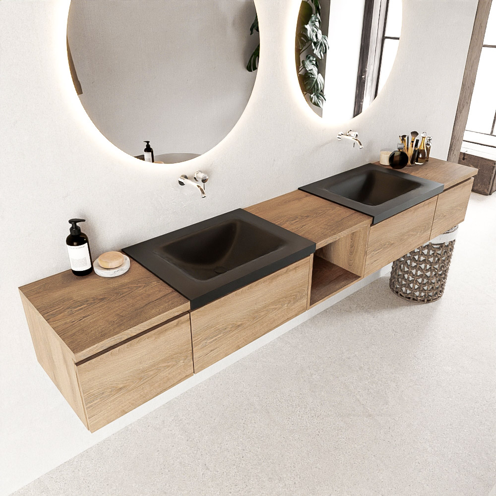 Mondiaz Bukla badmeubel 4 lades 240 washed oak en urban