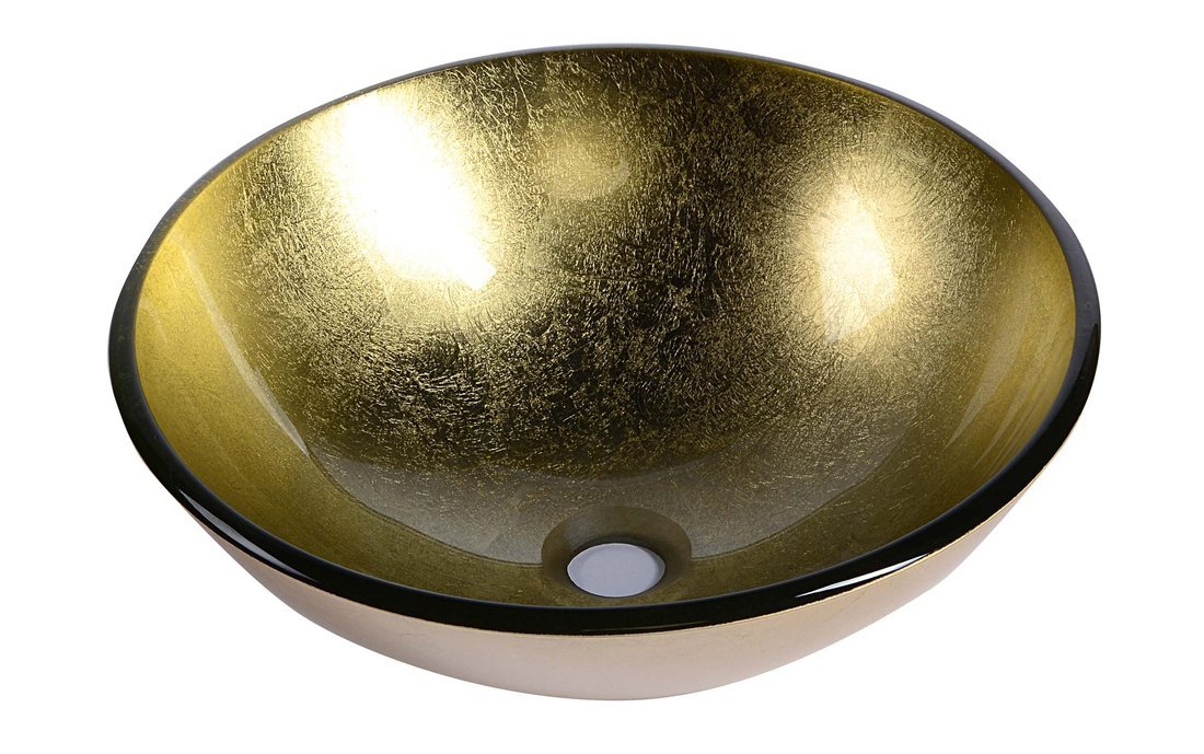 Sapho Shay glas wastafel diameter 42 cm goud