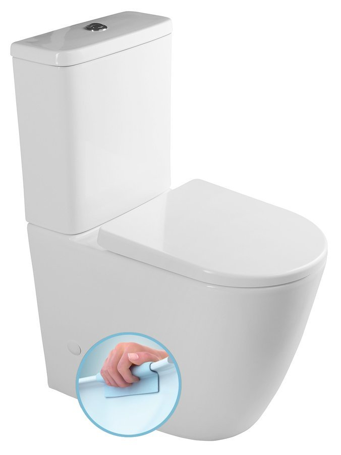 Sapho Turku staand toilet rimless duoblok verhoogd wit