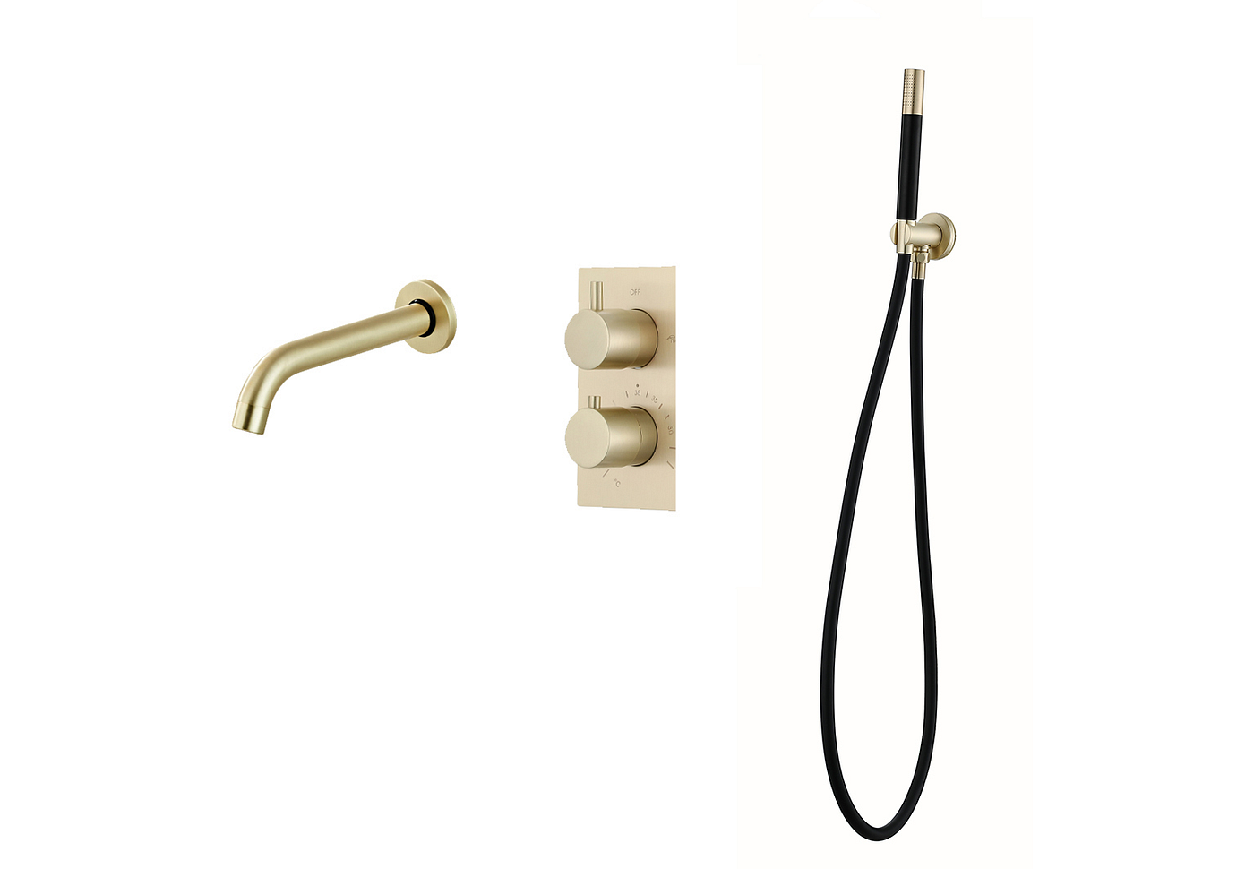 Saniclear Brass Pro inbouw badkraan geborsteld messing