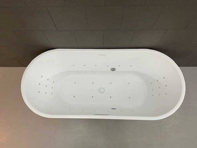 Wiesbaden Libero bubbelbad met Supreme systeem 178x80 mat wit