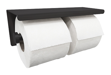 Wiesbaden Brush dubbele toiletrolhouder mat zwart