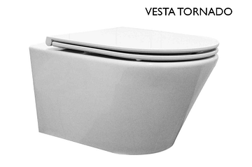 Wiesbaden Vesta rimless hangend toilet met Flatline zitting wit
