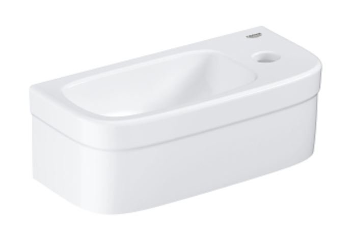 Grohe Euro fontein keramiek met overloop en kraangat 37x18 cm wit