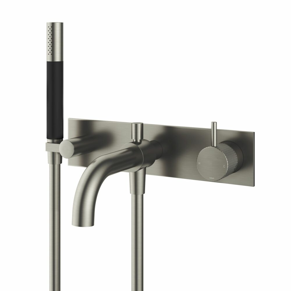 Hotbath Cobber X CX026 inbouw badmengkraan met handdouche en slang geborsteld nikkel