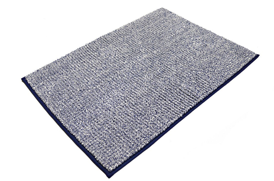 Antislip badmat 50x70cm 100% polyester blauw