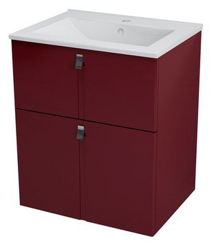 Sapho Mitra Badkamermeubel keramiek/MDF 60x45x70 bordeaux rood