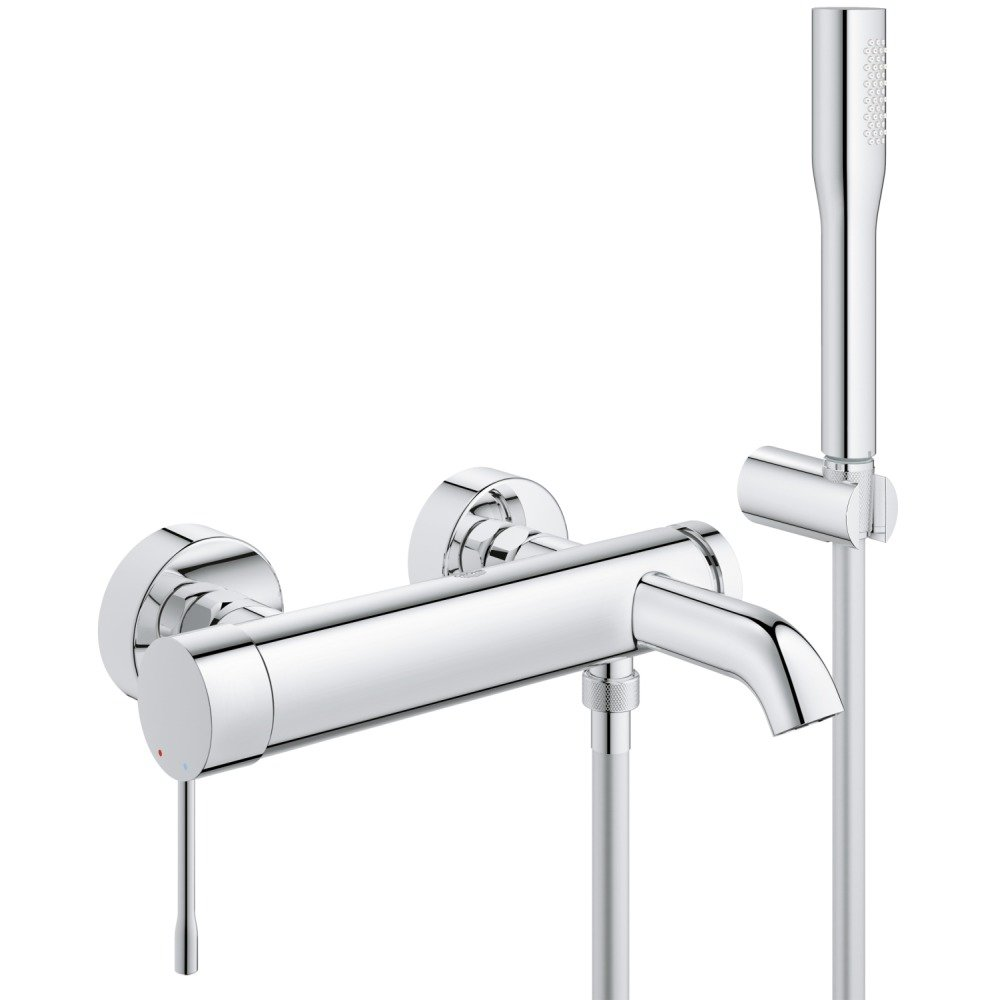 Grohe Essence New badmengkraan met omstel en koppelingen douchegarnituur chroom