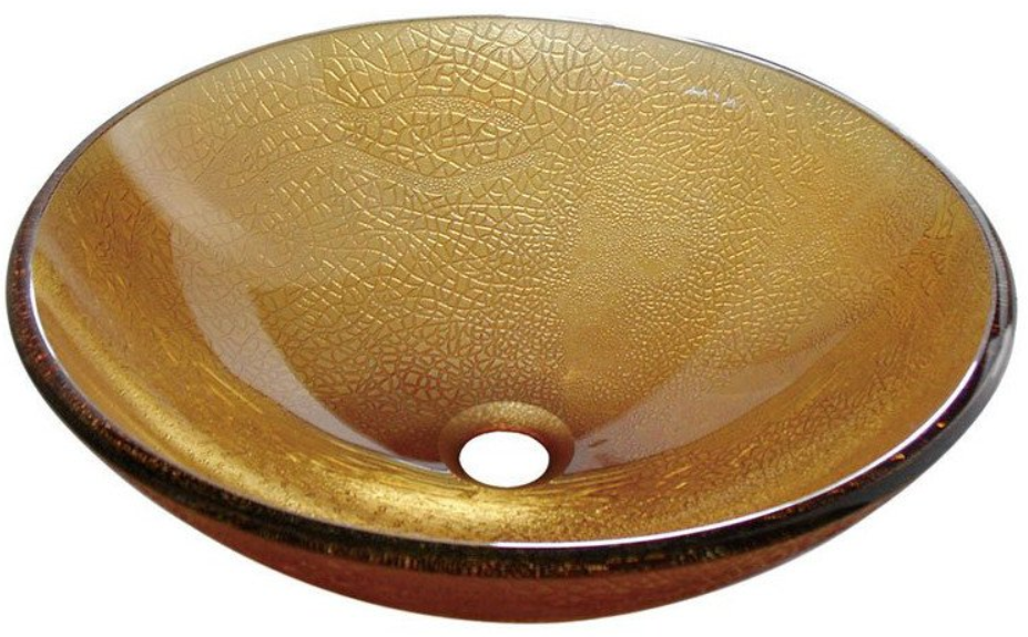 Sapho Sun glas waskom diameter 42 cm goud