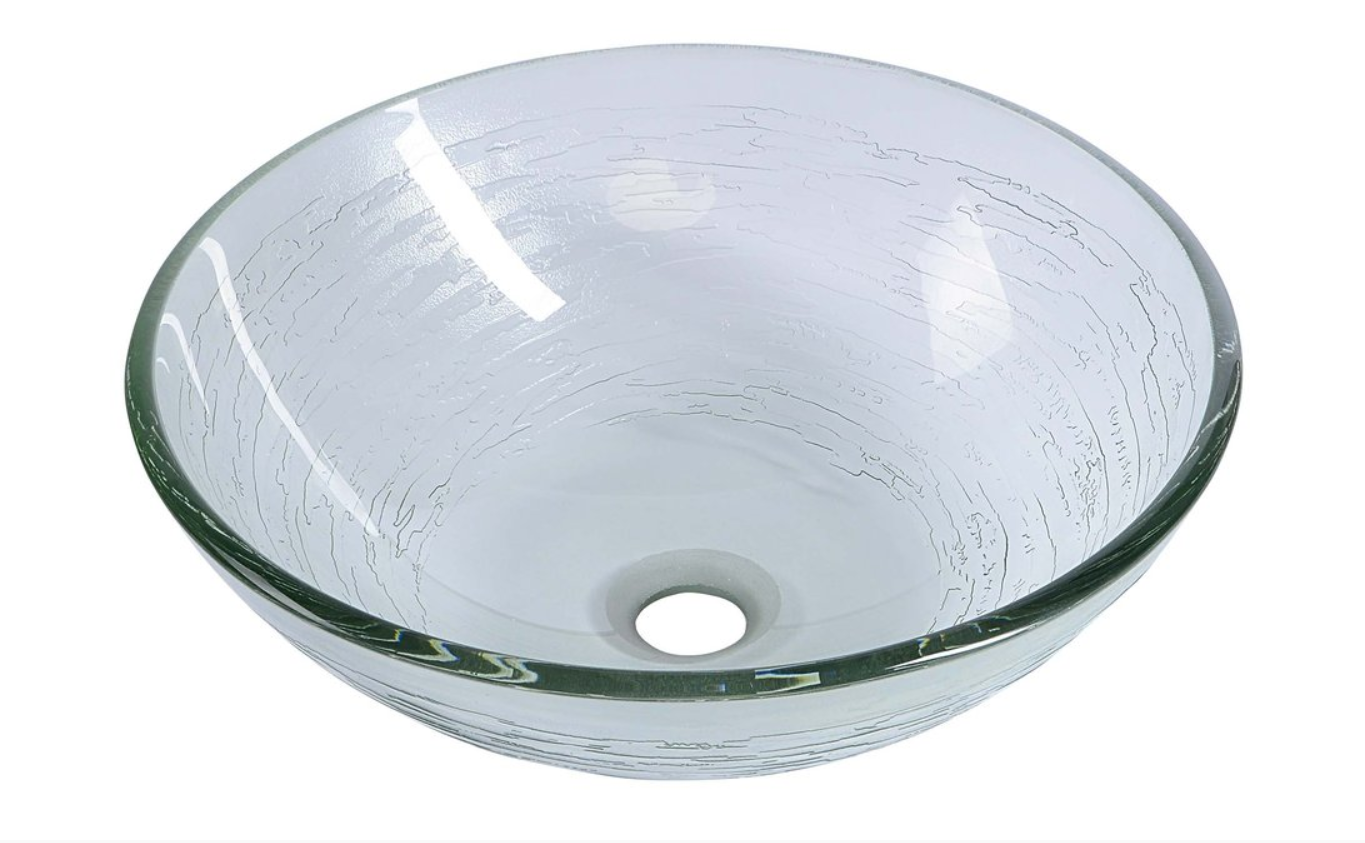 Sapho Ripple glas waskom diameter 42 cm transparant