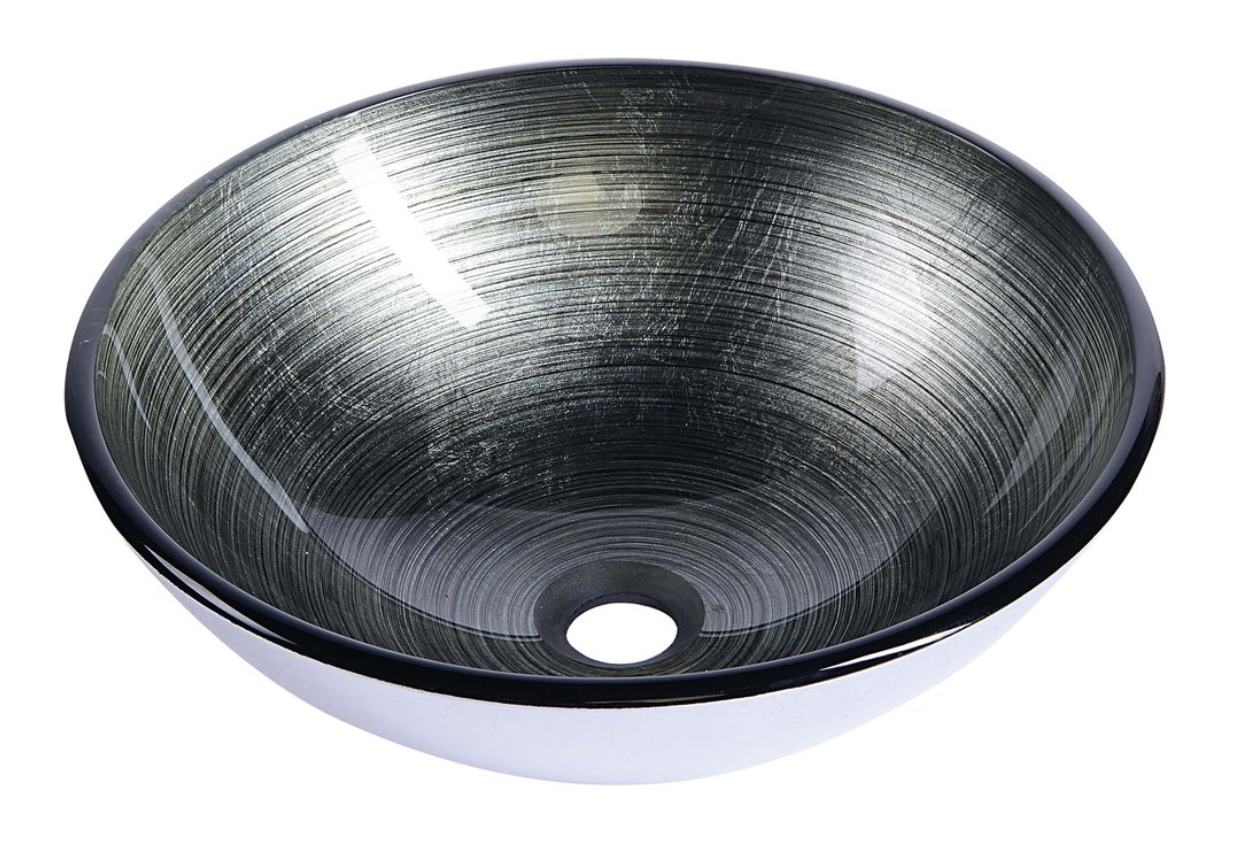 Sapho Damar glas waskom diameter 42 cm zilver