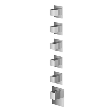 Hotbath Mate MHQ5 High Flow inbouw thermostaat met 5 stopkranen geborsteld nikkel