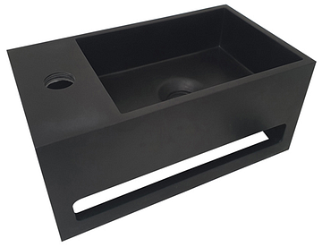 Wiesbaden Julia fontein links 35 x 20 x 16 cm solid surface mat zwart