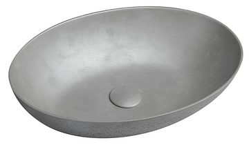 Sapho Formigo betonnen waskom 60x40 zilver - 01