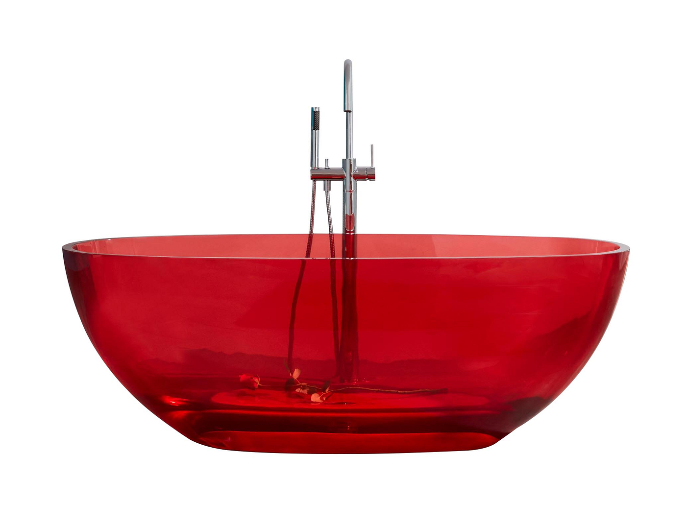 Best Design Color Transpa-Red vrijstaand bad 170x78 transparant rood