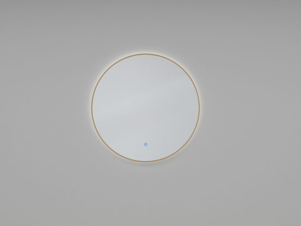 Wiesbaden Novi ronde spiegel met dimbaar LED 100 cm geborsteld messing
