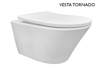 Wiesbaden Vesta rimless hangend toilet met zitting wit