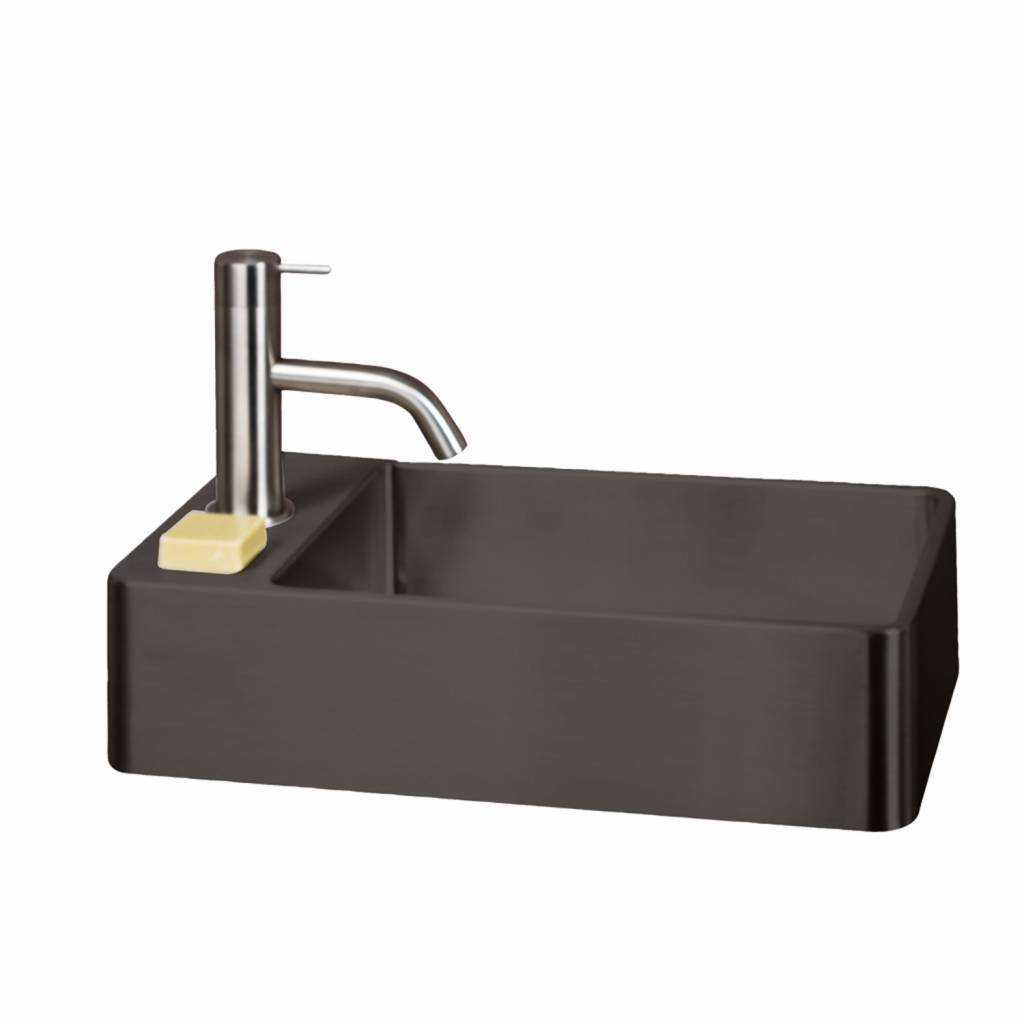 Lanesto Vanity fontein rvs gun metal incl. waste links