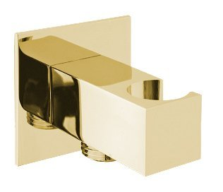 Sapho vierkante handdouchehouder met aansluiting 5x5cm goud