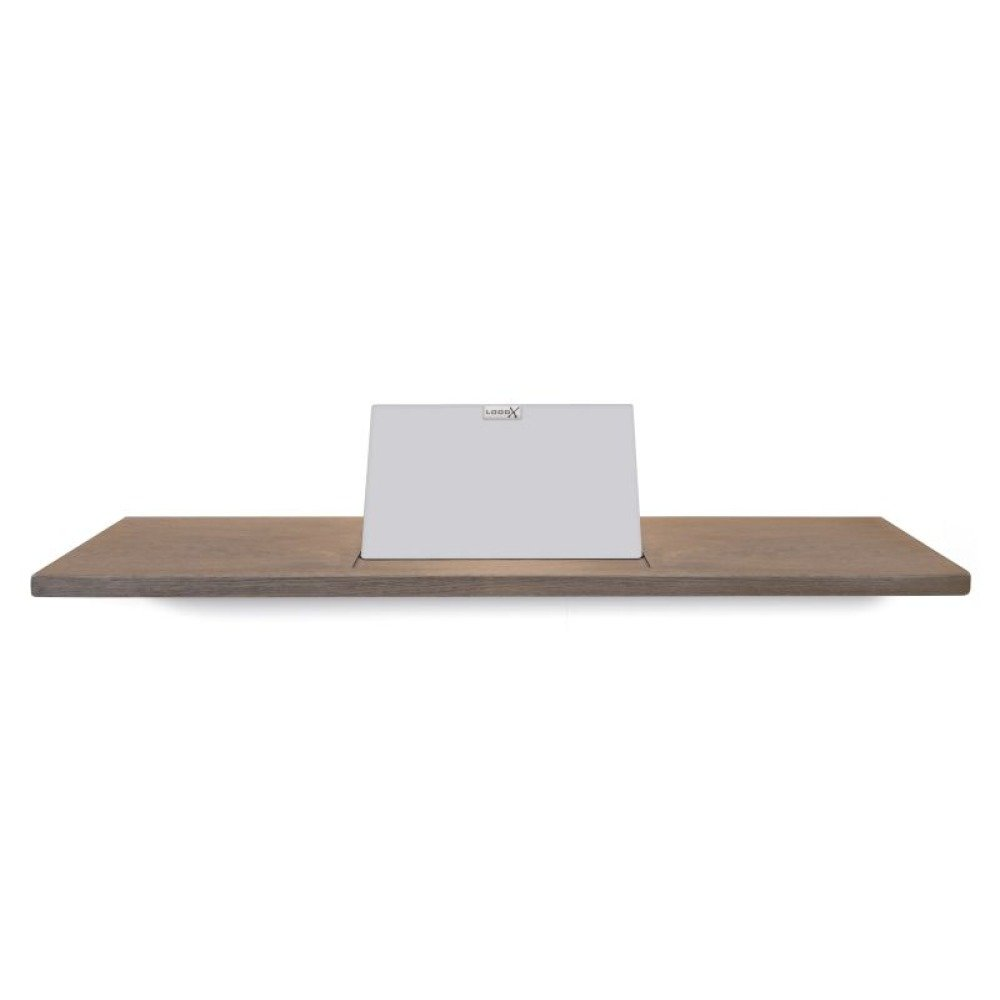 Looox Wooden collection bath shelf 78cm met tablethouder mat wit eiken