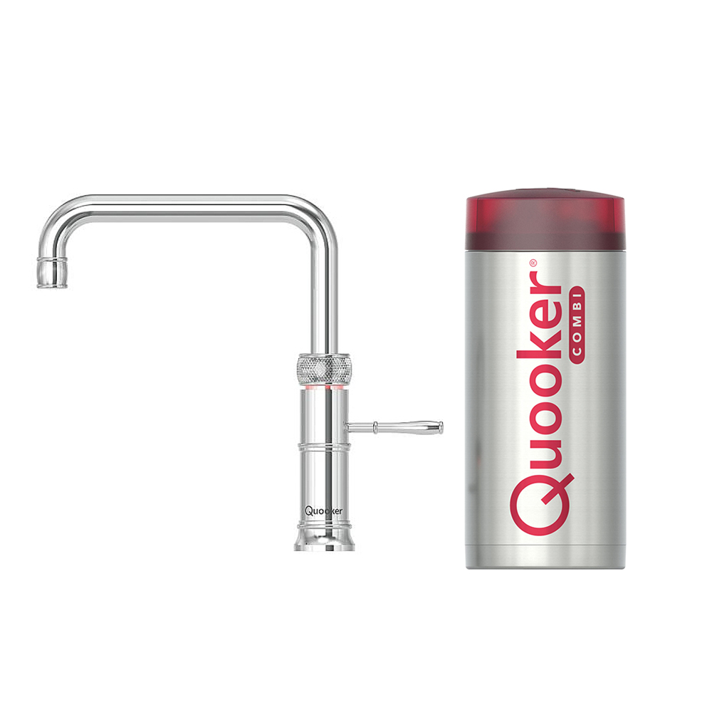 Quooker Classic Fusion Square kokend waterkraan met COMBI boiler chroom