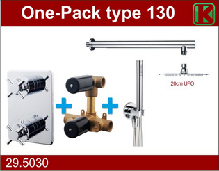 Wiesbaden one-pack inbouwthermost.set type 130 CHR (20cm ufo)