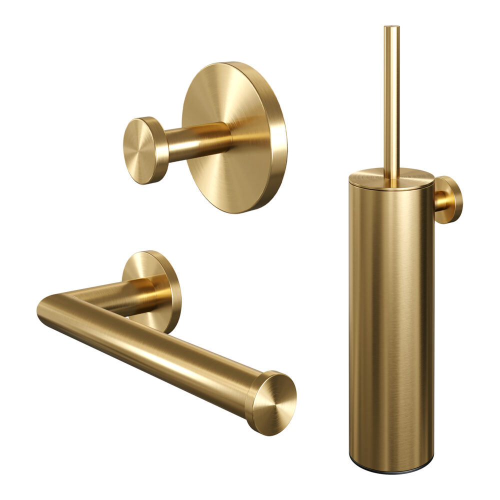 Brauer accessoires 3 in 1 set geborsteld goud