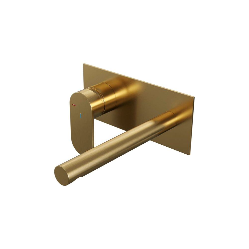 Brauer Gold Edition inbouw wastafelkraan met rechte uitloop en brede staaf 20x9 goud