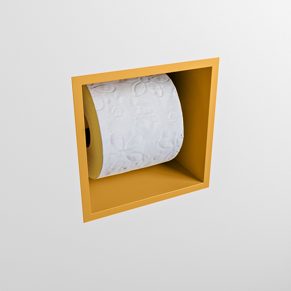 Mondiaz Easy Cube 160 toiletrolhouder 16x16 ocher